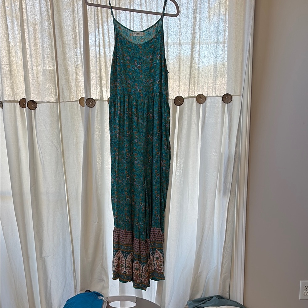 Elegant Teal Floral Romper